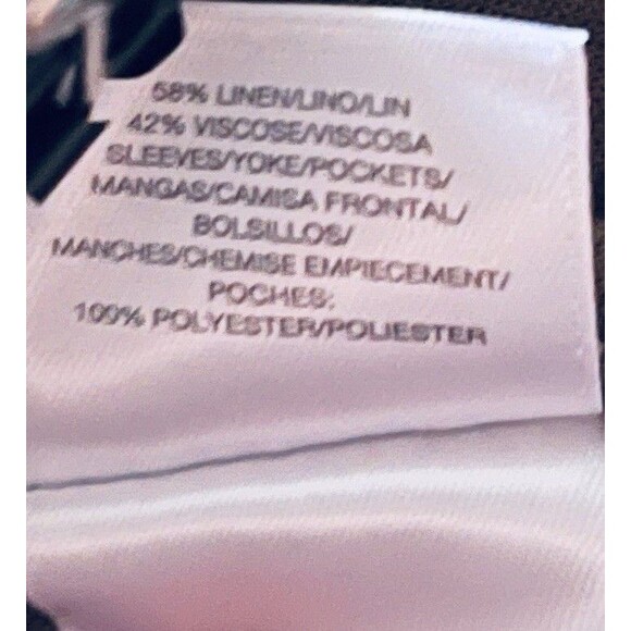 NWT ANNE KLEIN Linen Blend Mixed Media Olive Green High-Low Tunic 2X - Picture 12 of 12